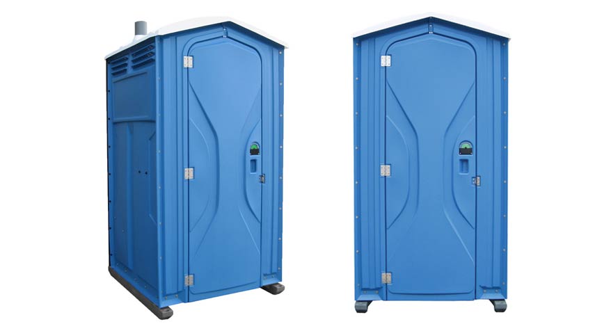 Long-term porta potty units on site in Lenexa, Kansas