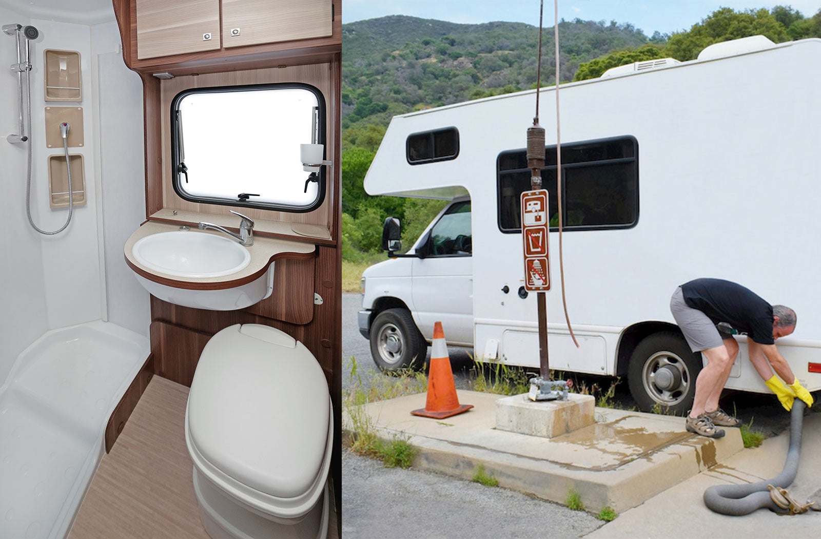 Portable RV/camper toilet and holding tank setup in Lenexa, Kansas